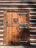 Montana, Glacier National Park. Lubec Barn (1926), Door close-up