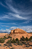 USA, Utah. Geologische Formationen aus Sandstein, Sand Flats Recreation Area, in der Nähe von Moab.