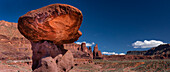 USA, Utah. Car rock pillar at Fisher Towers, near Moab.