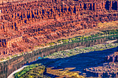 Green River, Grand View Point Aussichtspunkt, Red Rock Canyons, Canyonlands National Park, Moab, Utah.