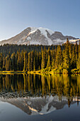 Der treffend benannte Reflection Lake im Mount Rainier Nationalpark, Washington State, USA