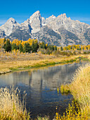 Wyoming, Grand Teton National Park. Teton Range with Grand Teton and Snake River