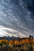 Vereinigte Staaten von Amerika, Wyoming. Herbstabend in der Nähe von Black Tail Butte, Grand Teton National Park.