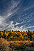 USA, Wyoming. Autumn afternoon clouds, Grand Teton National Park.
