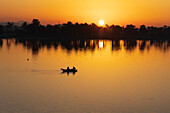 Sunrise over the River Nile at the village of Esna, Egypt.