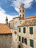 Croatia, Dubrovnik. Dominican monastery red rooftops and churches of Dubrovnik.