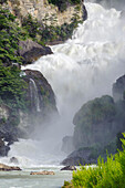 Chile, Aysen, Cochrane. Waterfall on Rio Salto.