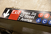 42Nd Street Subway Station Schild