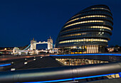 Tower Bridge And City Hall, London, Uk