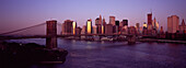 Panoramaaufnahme von der Manhattan Bridge, New York City, Usa. New York City, New York, Vereinigte Staaten