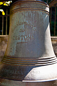 Nahaufnahme der Glocke im Balneario De Cestona, Grand Hotel And Baths, Zestoa, Baskenland, Spanien