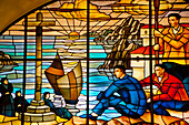 Glasswork Inside Casa De Juntas, House Of The Historical Archive Of The Basque Country, Gernika-Lumo, Basque Country, Spain