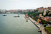 View From The Top Of Puente De Vizcaya, First Shuttle Bridge, Between Portugalete And Getxo, Basque Country, Spain