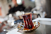 Close-Up Of A Tea Cup At Tea Stall In Sulaymaniyah, Iraqi Kurdistan, Iraq