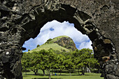 Looking Through Archway Of Old Building To The Hill, Pigeon Island, St Lucia.