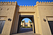 United Arab Emirates, Abu Dahbi, Liwa desert, Qasr al Sarab hotel entrance bridge