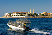 United Arab Emirates, Fishing boat leaving harbour; Ras Al Khaimah