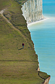 England, East Sussex, Landschaft mit Strand und Klippen; Seven Sisters National Park