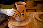 Craftsman Designing A Ceramic Piece, Alfareria Ferran Segarra, Miravet, Tarragona, Spain