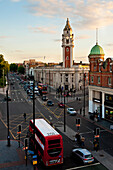 Lambeth Town Hall von einem Dach aus gesehen, Brixton, London, Großbritannien