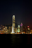 Hafenskyline, Abenddämmerung, Hongkong