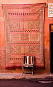 A Carpet Hanging On A Wall In The Mellah; Marrakesh, Morocco