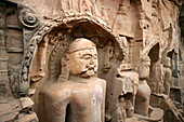 Statues Of Jain Gods Gwalior Madhya Pradesh India