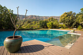 Swimming pool at the Hilton Shillim Estate Retreat and Spa in Lonavala; Maval, Maharashtra, India