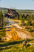 Thermal runoff terraces just beyond the Old Faithful Inn.