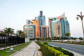 The Khalidiya Palace Rayhaan by Rotana, Bab AlQasr Hotel and residential highrise cluster on the roadway beside the Royal Palace in Abu Dhabi City; Abu Dhabi, United Arab Emirates