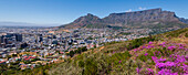 Overview of Cape Town city skyline and Table Mountain from Signal Hill; Cape Town, Western Cape Province, South Africa