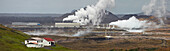 Ein geothermisches Kraftwerk bei den Gunnuhver Hot Springs in der Nähe von Grindavik, Reykjanes Halbinsel; Südwest-Island, Island