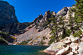 Schöner Grand Lake in den Rocky Mountains des Rocky Mountain National Park in Colorado, USA; Colorado, Vereinigte Staaten von Amerika