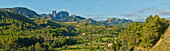 Scenic view of the countryside and landscape of mountains in Catalonia; Catalonia, Spain