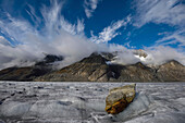 Moulins and glacier caves of Aletsch Glacier.; Aletsch Glacier, Fiesch, Switzerland.