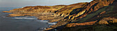 Bull Point, gesehen über die Rockham Bay, Mortehoe, nahe Woolacombe und Ilfracombe, Devon, Großbritannien; Mortehoe , Devon, England