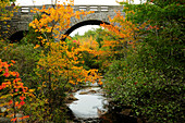 Carriage road bridge at Duck Brook in Acadia National Park.; Acadia National Park, Mount Desert Island, Maine.