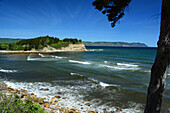 Scenic view of White Point and Aspy's Bay in Cape Breton, Nova Scotia.; Aspy's Bay, Cape Breton, Nova Scotia, Canada.