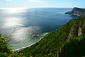A view of the Gulf of Saint Lawrence from the end of the Appalachian chain in Forillon National Park.; Forillon National Park, Quebec, Canada.