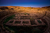 Restaurierte Strukturen im Pueblo Bonito, Chaco Culture National Historical Park, New Mexico, USA; New Mexico, Vereinigte Staaten von Amerika