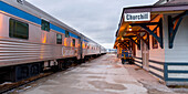 Zug hält in einer Station; Churchill Manitoba Kanada
