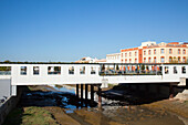 A Walkway Crossing Over A Waterway; Chiclana De La Frontera Andalusia Spain