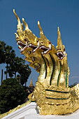 Laos, Luang Prabang, Wat Sen, Architectural detail, Several Dragon heads.
