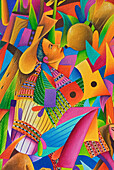 Guatemala, Atitlan-See, Panajachel, buntes Gemälde zu verkaufen