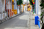 Empty Street Of Old City; Cartagena Colombia