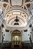 Ornate Dome Ceiling In Gold And White; Guatemala City Guatemala