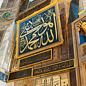 Kunstwerk in Gold in der Hagia Sophia; Istanbul Türkei