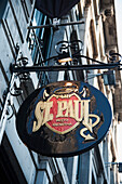 Sign For St. Paul Pub; Montreal Quebec Canada