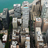 High Angle View Of The Skyscrapers And The Chicago River; Chicago Illinois United States Of America