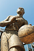 Low Angle View Of A Statue Of A Basketball Player; Orlando Florida United States Of America